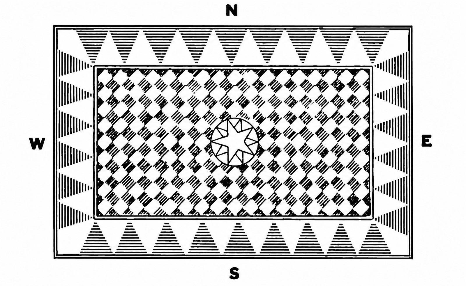 Masonic tracing board of the lodge floor